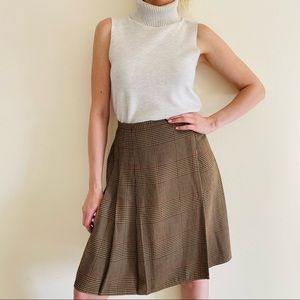 Josephine Chaus Brown wrap plaid midi skirt